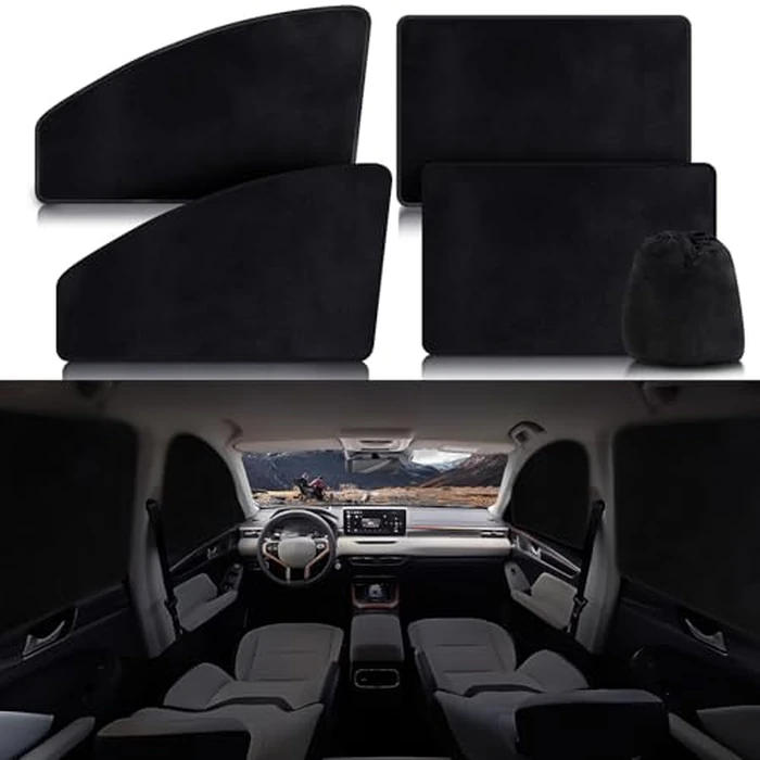 ZATOOTO Suede Car Window Shades 4PCS - Car Window Covers for Ultimate Privacy, UV Protection, and Heat Insulation, Side Window Sun Shade Perfect for Camping, Travel, Baby Safety, and Daily Use by ZATOOTO - Used - Very Good condition - US$23.48