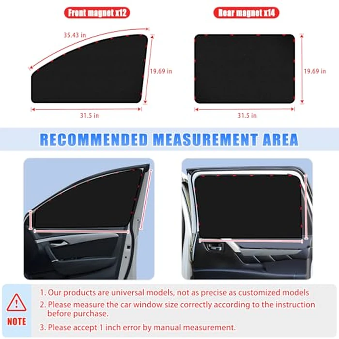 ZATOOTO Suede Car Window Shades 4PCS - Car Window Covers for Ultimate Privacy, UV Protection, and Heat Insulation, Side Window Sun Shade Perfect for Camping, Travel, Baby Safety, and Daily Use by ZATOOTO - Image 4