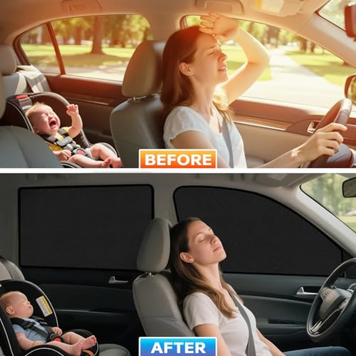 ZATOOTO Suede Car Window Shades 4PCS - Car Window Covers for Ultimate Privacy, UV Protection, and Heat Insulation, Side Window Sun Shade Perfect for Camping, Travel, Baby Safety, and Daily Use by ZATOOTO - Image 6