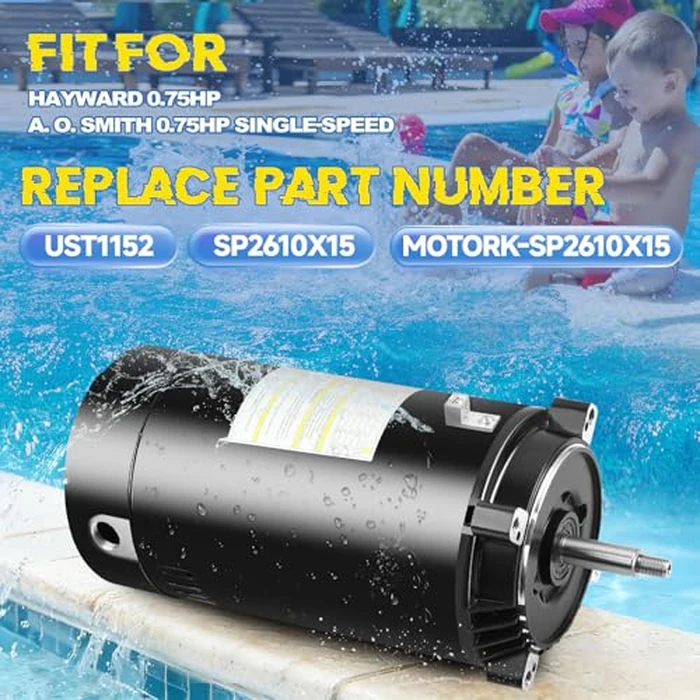 UST1152 Pool Pump Motor 1.5 HP 56J Frame 115/230V 3450 RPM Single Speed Replacement for A.O. Smith Century, Hayward SP2610X15, AST165, B229 by ATVMaster - Image 2