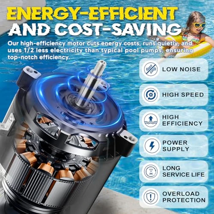 UST1152 Pool Pump Motor 1.5 HP 56J Frame 115/230V 3450 RPM Single Speed Replacement for A.O. Smith Century, Hayward SP2610X15, AST165, B229 by ATVMaster - Image 4