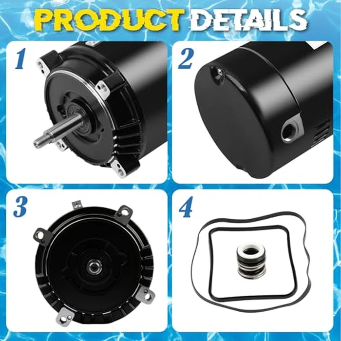 UST1152 Pool Pump Motor 1.5 HP 56J Frame 115/230V 3450 RPM Single Speed Replacement for A.O. Smith Century, Hayward SP2610X15, AST165, B229 by ATVMaster - Image 7
