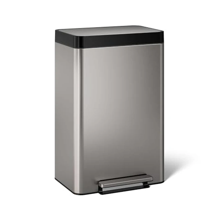 Kohler 20940-ST 13-Gallon Stainless Steel Step Trash Can, Stainless Steel, Hands-Free Pedal, Quiet-Close Lid, Fingerprint-Resistant, Durable, K-20940-ST by Kohler - Used - Acceptable condition