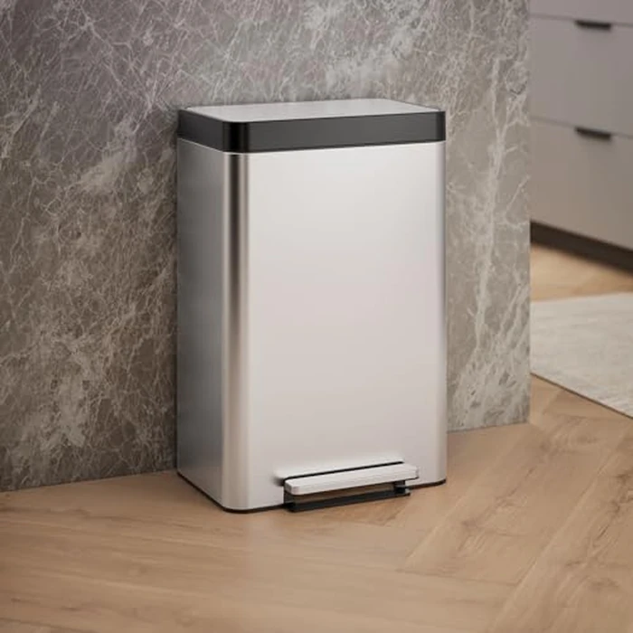 Kohler 20940-ST 13-Gallon Stainless Steel Step Trash Can, Stainless Steel, Hands-Free Pedal, Quiet-Close Lid, Fingerprint-Resistant, Durable, K-20940-ST by Kohler - Image 2