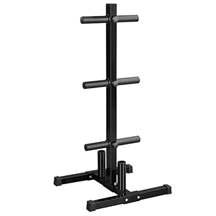 Yaheetech 2-inch Barbell Plate and Dumbbell Racks Tree Olympic Plate Rack Weight Bumper Plate Holder w/ 2 Bar Holder by Yaheetech - Image 1