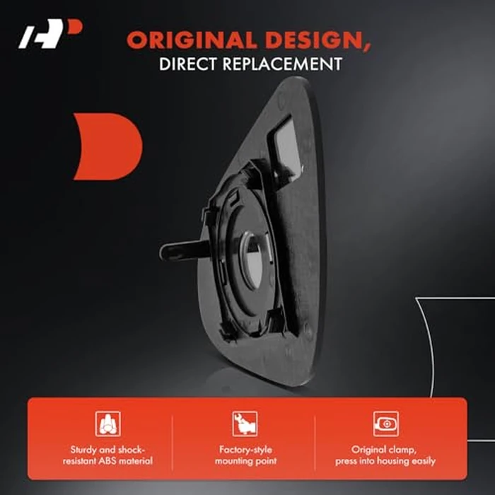 A-Premium Right Passenger Side Non-Heated Mirror Glass with Backing Plate - Compatible with Toyota Prius C 2012-2019 - Exterior Side View Convex Mirror by A-Premium - Image 5