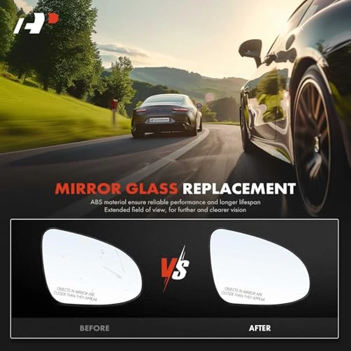A-Premium Right Passenger Side Non-Heated Mirror Glass with Backing Plate - Compatible with Toyota Prius C 2012-2019 - Exterior Side View Convex Mirror by A-Premium - Image 6