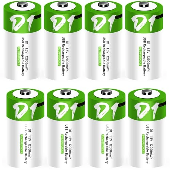 D Batteries, Rechargeable D Batteries 8 Pack,D Cell Battery with Type C Charger Cable,12000mWh 1.5V Lithium Battery D Size by CAMELCELL - Used - Very Good condition - US$45.13