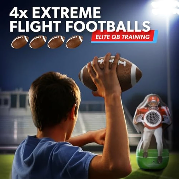 GoSports Inflataman Football Challenge - Includes 4 Rubber Footballs, Ball Pump, and Scoreboard - Inflatable Receiver Touchdown Toss Game by GoSports - Image 6