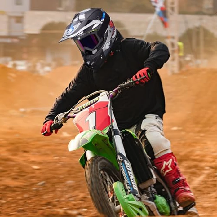 JQF Gear Youth Kids Dirt Bike Helmets Motocross Offroad ATV BMX MX Dirtbike Motorcycle Helmet J-01 with Goggles and Gloves DOT Approved (Gray Shark, S) by JQF Gear - Image 4