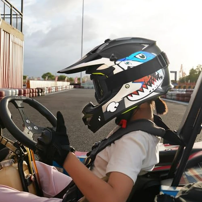 JQF Gear Youth Kids Dirt Bike Helmets Motocross Offroad ATV BMX MX Dirtbike Motorcycle Helmet J-01 with Goggles and Gloves DOT Approved (Gray Shark, S) by JQF Gear - Image 6