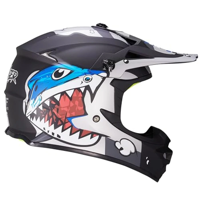 JQF Gear Youth Kids Dirt Bike Helmets Motocross Offroad ATV BMX MX Dirtbike Motorcycle Helmet J-01 with Goggles and Gloves DOT Approved (Gray Shark, S) by JQF Gear - Image 8