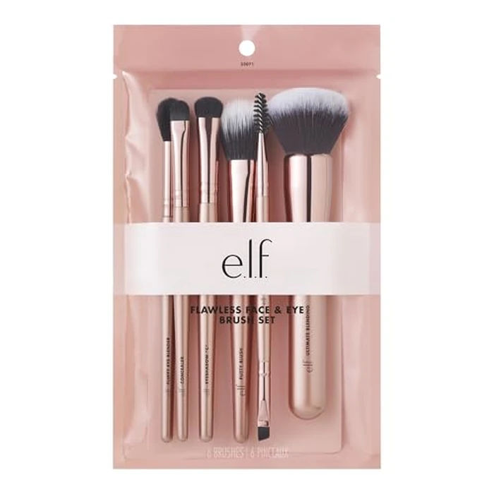 e.l.f. Flawless Face Kit, 6-Piece Brush Collection, Brushes For Face, Eyes & Brows, Vegan & Cruelty-Free by e.l.f. - Used - Very Good condition - US$14.02