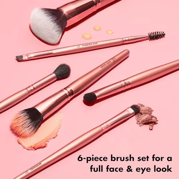e.l.f. Flawless Face Kit, 6-Piece Brush Collection, Brushes For Face, Eyes & Brows, Vegan & Cruelty-Free by e.l.f. - Image 2