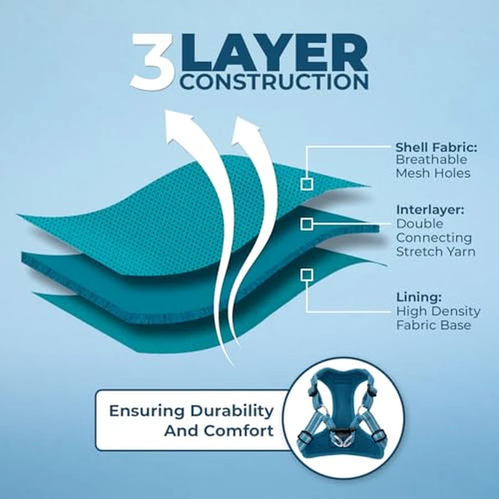 Best Pet Supplies Voyager Adjustable Step-in Flex Breathable Mesh Dog Harness for Small Medium Large Dogs Leash Set (Turquoise), M by Best Pet Supplies - Image 4