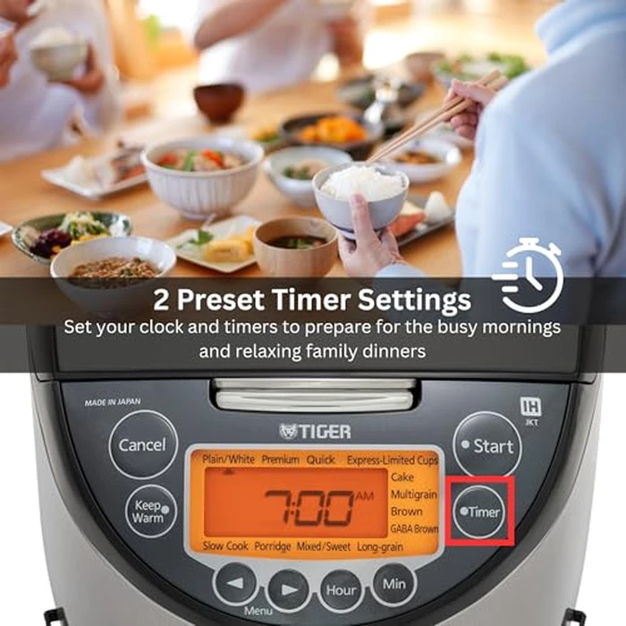 Tiger JKT-D Multi-Functional Induction Heating (IH) Electric Rice Cooker with 12 Cooking Settings (Silver Black) by Tiger - Image 6