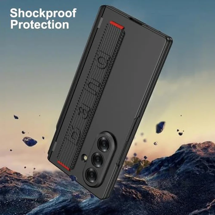 for Samsung Galaxy Z Fold 7 Case with Wrist Strap & Screen Protector & S Pen Slot,Magnetic Hinge Protective Bumper Case Ultra Slim Shockproof Anti-Scratch for Samsung Z Fold 7 (Black) by SOUTEM - Image 4