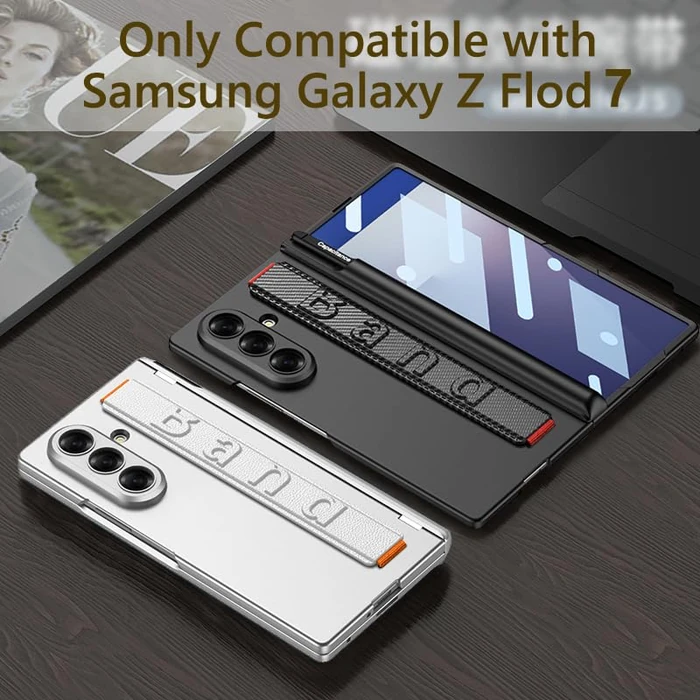 for Samsung Galaxy Z Fold 7 Case with Wrist Strap & Screen Protector & S Pen Slot,Magnetic Hinge Protective Bumper Case Ultra Slim Shockproof Anti-Scratch for Samsung Z Fold 7 (Black) by SOUTEM - Image 6