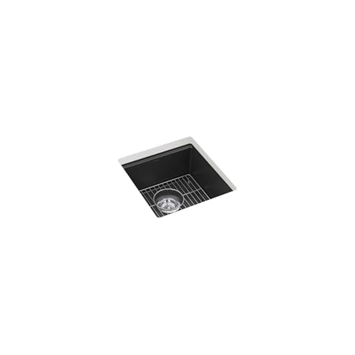 KOHLER Billings 18" Undermount Bar Sink, Single Bowl, Neoroc Composite, Matte Finish, Compact Prep Sink for Wet Bar or Kitchen Island, Matte Black, K-33711-CM1 by Kohler - Image 3