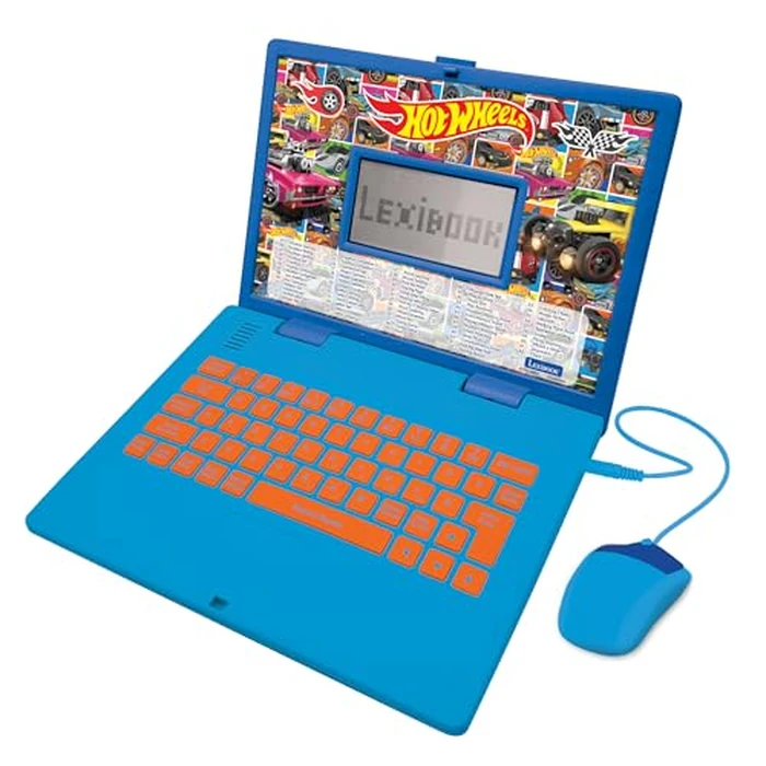 Lexibook Hot Wheels, Educational and Bilingual Laptop in English/Spanish, Toy for Children with 124 Activities to Learn, Play Games and Music, Blue, JC598HWi2 by LEXiBOOK - Image 1