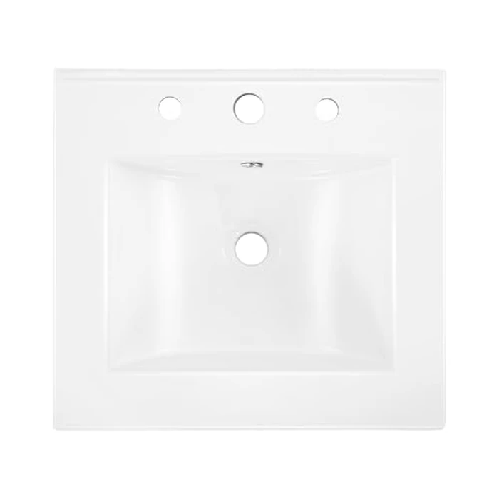 JONATHAN Y SNK1000A Ancillary 3-Hole 20 in. W x 18.25 in. D Classic Contemporary Rectangular Ceramic Single Sink Basin Vanity Top, White by JONATHAN Y - Image 7