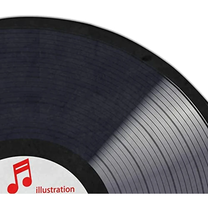 keepcute Music Record Black Round Area Rug for Bedroom Living Room Study Playing Non-Slip Floor Mat Carpet Home Decor Rugs, 6' x 6' Round by keepcute - Image 3