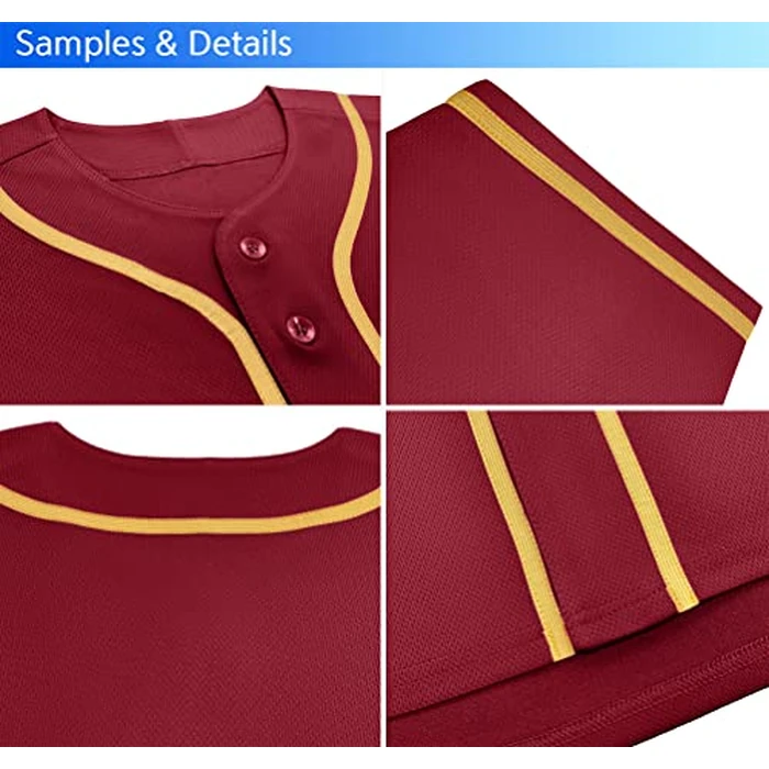 KXK Blank Baseball Jersey for Men Casual Button Down Shirts Short Sleeve Active Team Sports Uniform by KXK - Image 3