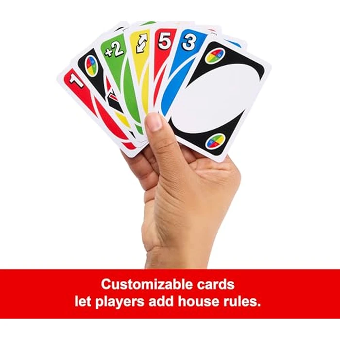 Mattel Games UNO Card Game for Kid, Adult & Family Nights & Parties, Travel & Vacations, Color Blind Accessible & Customizable Deck (Amazon Exclusive) by Mattel Games - Image 4