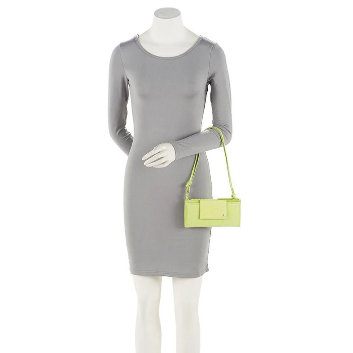 Jacquemus Croc Embossed Leather Le Pichoto Wallet on Strap - Croc Embossed Leather - Green by Jacquemus - Image 5