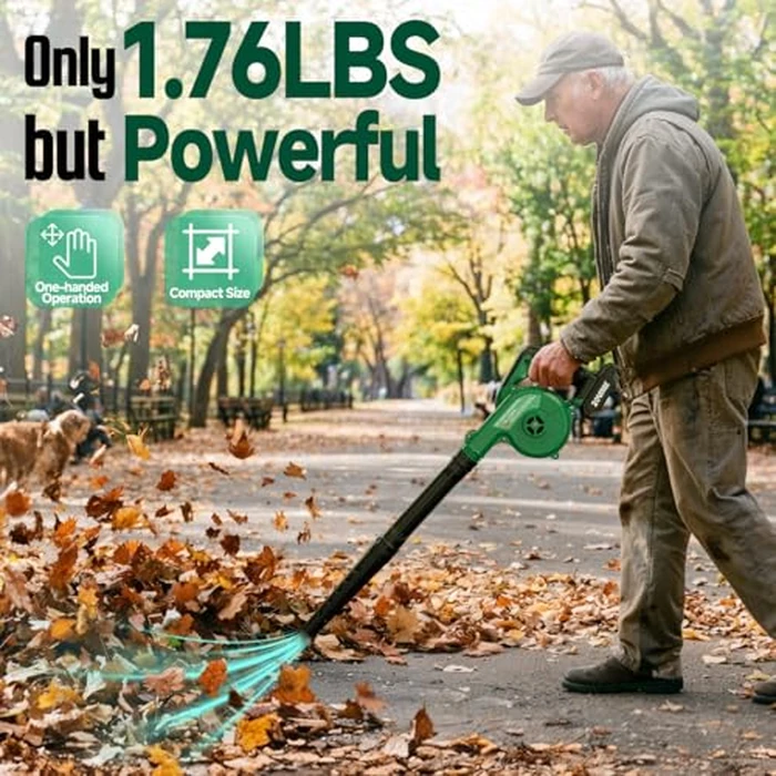 K I M O. Cordless Leaf Blower and Vacuum Combo 4 In 1, 3 Nozzles for Inflation and Deflation, 190MPH, Control Panel with 3 Speeds, 20" Extended Tube, 2 Pack Battery Operated Leaf Blowers for Lawn Care by K I M O. - Image 6