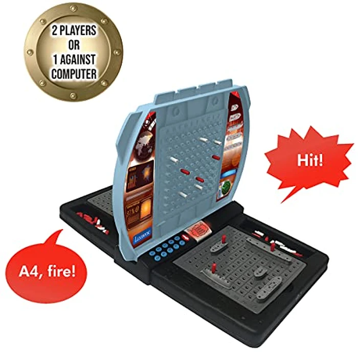 LEXiBOOK Talking Sea Battle (French, English, Spanish, Portuguese), Electronic Board Game 1 or 2 Players, Interactive, Light and Sound Effects, Strategy, Battery Operated, Grey/Black, GT2800US by LEXiBOOK - Image 6