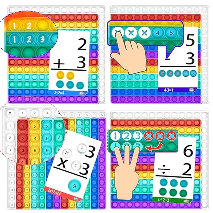 COOVA Multiplication Chart Pop It - Multiplication Game Board, 12x12 Times Table Math Game Board for Kids Learning, Educational Multiplication Machine Toy by COOVA - Image 2