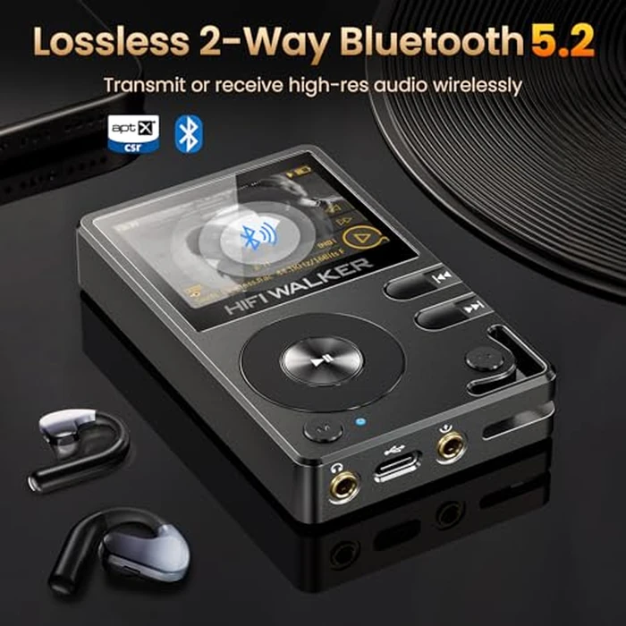 HIFI WALKER H2 HiFi MP3 Player with Bluetooth, Lossless DSD DAC FLAC, High Resolution Music Player, Portable Audio Player with 128GB Memory, Supports up to 512GB by HIFI WALKER - Image 3