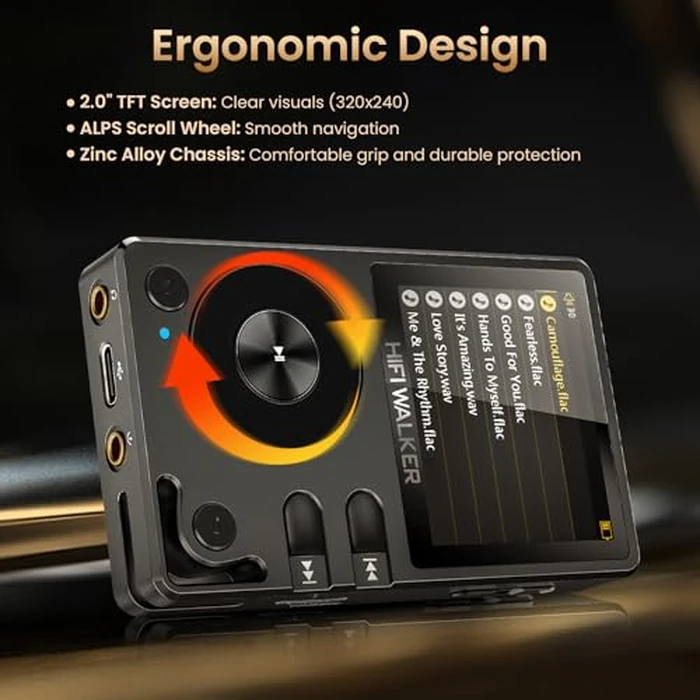 HIFI WALKER H2 HiFi MP3 Player with Bluetooth, Lossless DSD DAC FLAC, High Resolution Music Player, Portable Audio Player with 128GB Memory, Supports up to 512GB by HIFI WALKER - Image 7