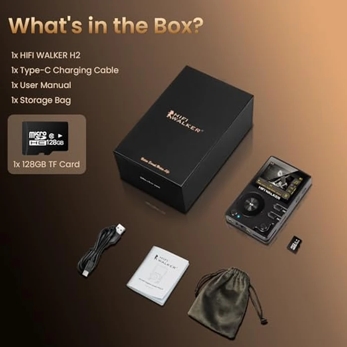 HIFI WALKER H2 HiFi MP3 Player with Bluetooth, Lossless DSD DAC FLAC, High Resolution Music Player, Portable Audio Player with 128GB Memory, Supports up to 512GB by HIFI WALKER - Image 8
