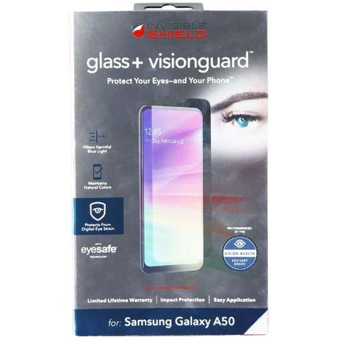 Zagg Invisible Shield Glass+ VisionGuard Screen Protector for Galaxy A50 - Clear by Zagg - Refurbished - Brand New condition - US$20.48