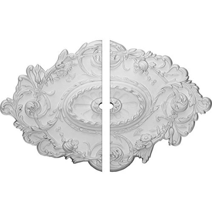 Ekena Millwork CM30SG2-01500 30 1/2"W x 20"H x 1 1/2"ID x 1 1/2"P Strasbourg Ceiling Medallion, Fits Canopies up to 1-1/2", 2 Piece by Ekena Millwork - Used - Good condition - US$42.41