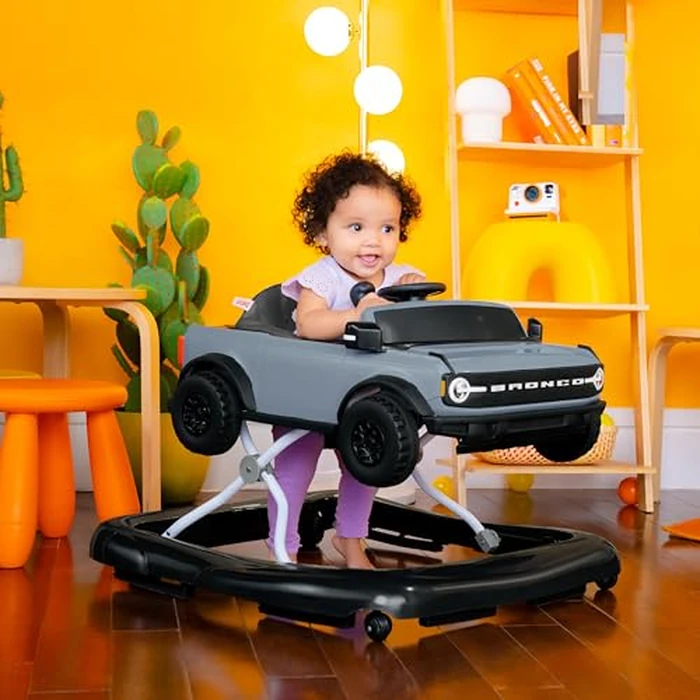 Bright Starts Ford Bronco 4-in-1 Blue Grey Baby Activity Center & Push Walker with Removable Interactive Steering Wheel -Toy, 6 Months and up by Bright Starts - Image 2