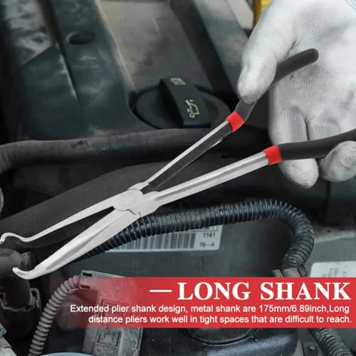 Electrical Disconnect Plier, Professional Automotive Electrical Disconnect Plier Hose Repair Tool Radiator Hose Clamp Long Spark Plug Removal Pliers for Cars (size:275mm/11inch) by EMVANV - Image 3