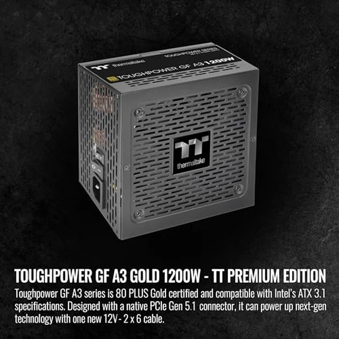 Thermaltake Toughpower GF A3 850W, True 450W 12V-2x6 Connectors on PSU & NVIDIA RTX 50 Series, ATX 3.1/PCI-E 5.1, 80+ Gold, SLI/Crossfire Ready Power Supply, PS-TPD-0850FNFAGU-L, 10 Year Warranty by Thermaltake - Image 2