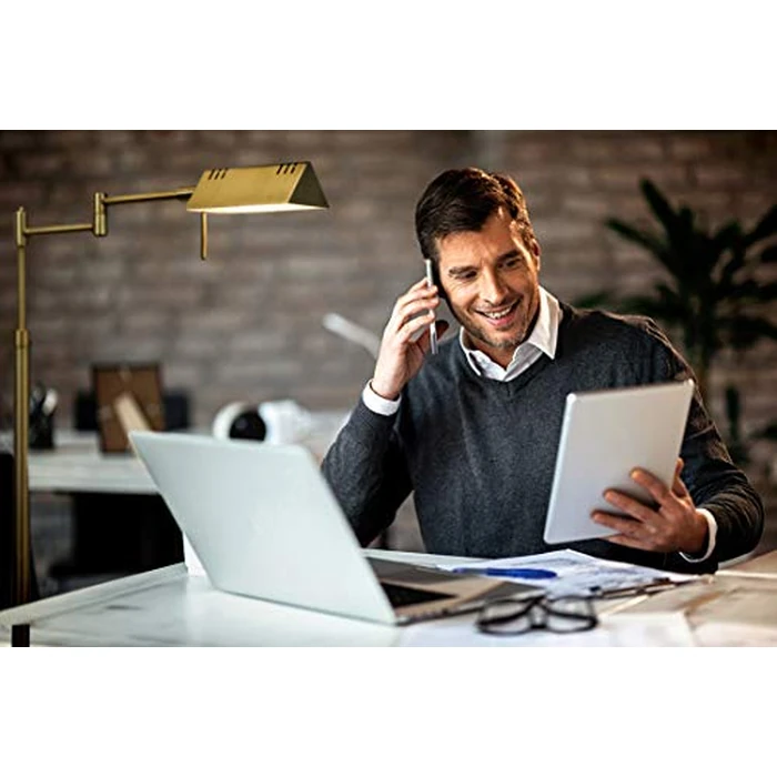 O’Bright Dimmable LED Pharmacy Floor Lamp, 12W LED, Full Range Dimming, 360 Degree Swing Arms, Adjustable Heights, Standing Lamp for Reading, Sewing, and Craft, ETL Listed, Antique Brass (Gold) by O'Bright - Image 7