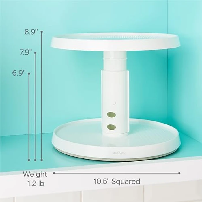 YouCopia Crazy Susan Two-Tier Turntable, Height-Adjustable Lazy Susan Organizer for Kitchen Cabinet and Pantry Organization and Storage by YouCopia - Image 4