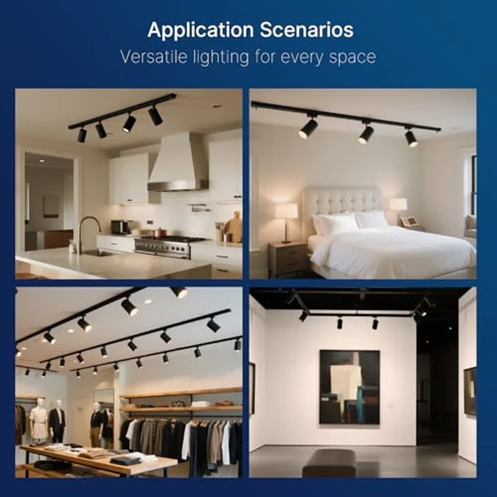 FLSNT 12W LED J Type Track Lighting Head, 75W Equivalent, 3000K Soft White, 800LM CRI90 Dimmable Track Lighting, 24 degreesSpotlight Heads, Juno Compatible Track Light for Accent Lighting, Black, 6 Pack by FLSNT - Image 7