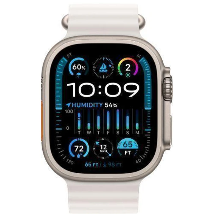 Apple Watch Ultra 2 (Cellular + GPS) - 64GB - 49mm - Titanium Titanium Case with White Rubber Ocean Band - One Size by Apple - Refurbished - Good condition - US$424.94