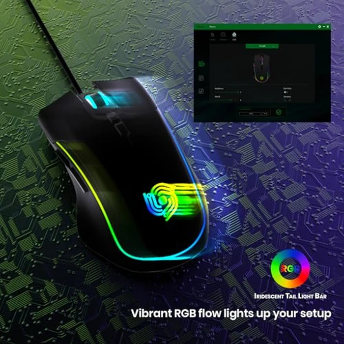 MKETech Electronics Wired Gaming Mouse - Computer Corded Mouse with 6 Programmable Buttons, Up to 7200 DPI Optical Sensor, RGB Lighting, for PC Laptop, Black (Cool Viper) by MKETech Electronics - Image 7
