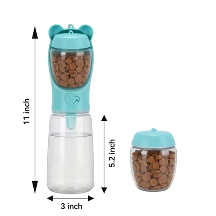 Pooper Scooper for Dogs, Dog Water Bottle with Food Container, Portable Claw Waste Scoop, Easy Clean Up Tool, Lightweight Built-in Garbage Bag Dispenser（Dog Walking Set） by Generic - Image 3