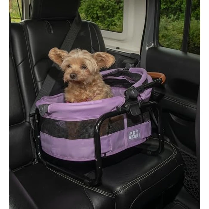 Pet Gear View 360 Ultra Lite Pet Safety Carrier & Car Seat for Small Dogs & Cats Push Button Entry, 15", Larkspur by Pet Gear - Image 2