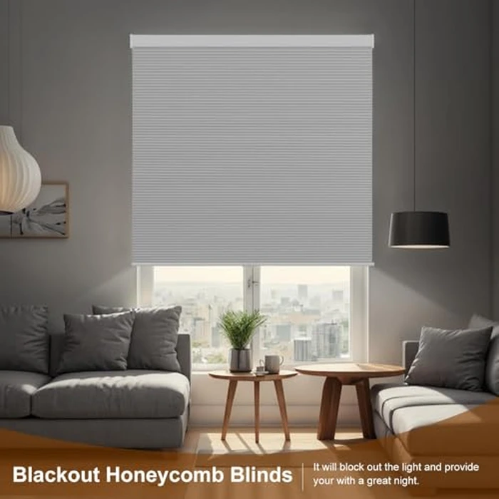 KCO Cordless Cellular Blinds Blackout Window Shades, Room Darkening Honeycomb Shades Blinds for Windows, Bedroom and Nursery 54" W x 64" L,(137W x 163H cm), White by KCO - Image 4