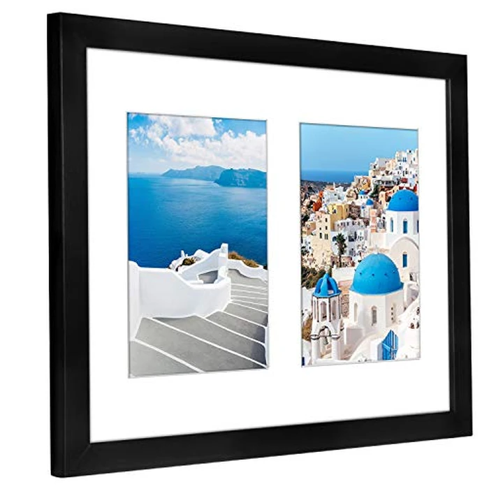 Americanflat 5x7 Double Picture Frame with Shatter-Resistant Glass - Fits Two 5x7 Photos or Use as One 11x14 Picture Frame - Signature Collection - Collage Frames for Wall Display - Black by Americanflat - Image 5
