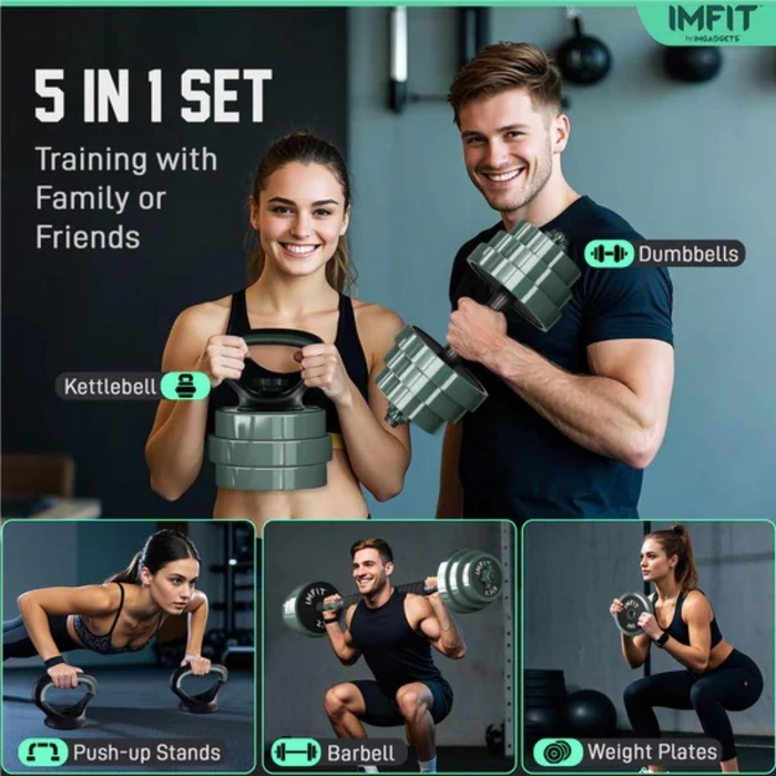 IMGadgets IMFIT AIO Weight Adjustable Dumbbells (1.65 to 85 lbs) - Grey by IMGadgets - Image 6